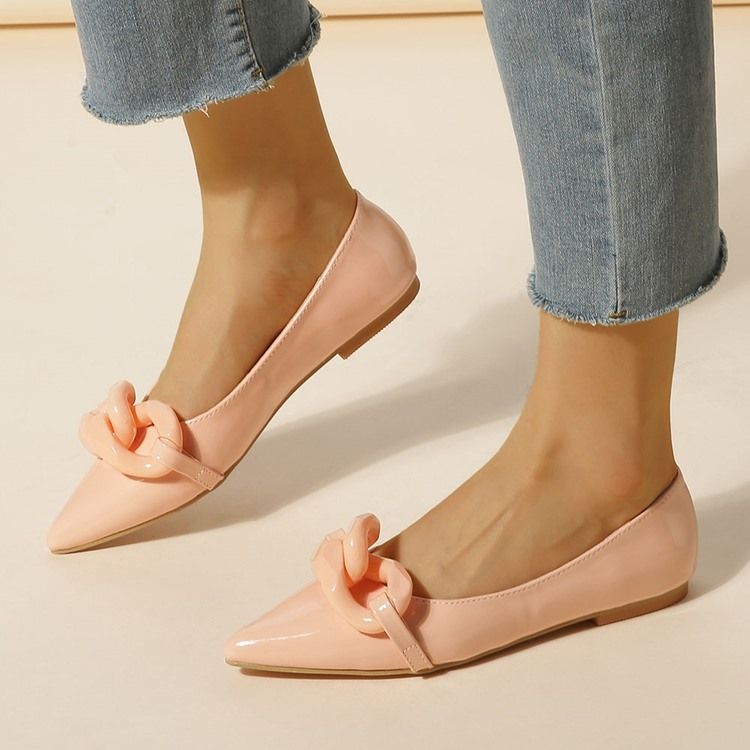 Spiss Tå Slip-On Blokkhæl Uformelle Tynne Sko