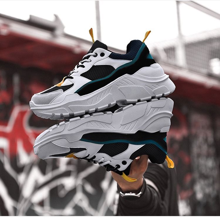 Mesh Color Block Rund Toe Menns Joggesko