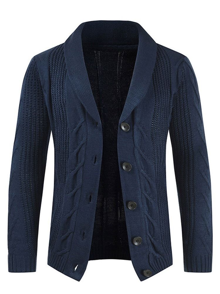 Standard Jakkeslag Plain Casual Løs Genser