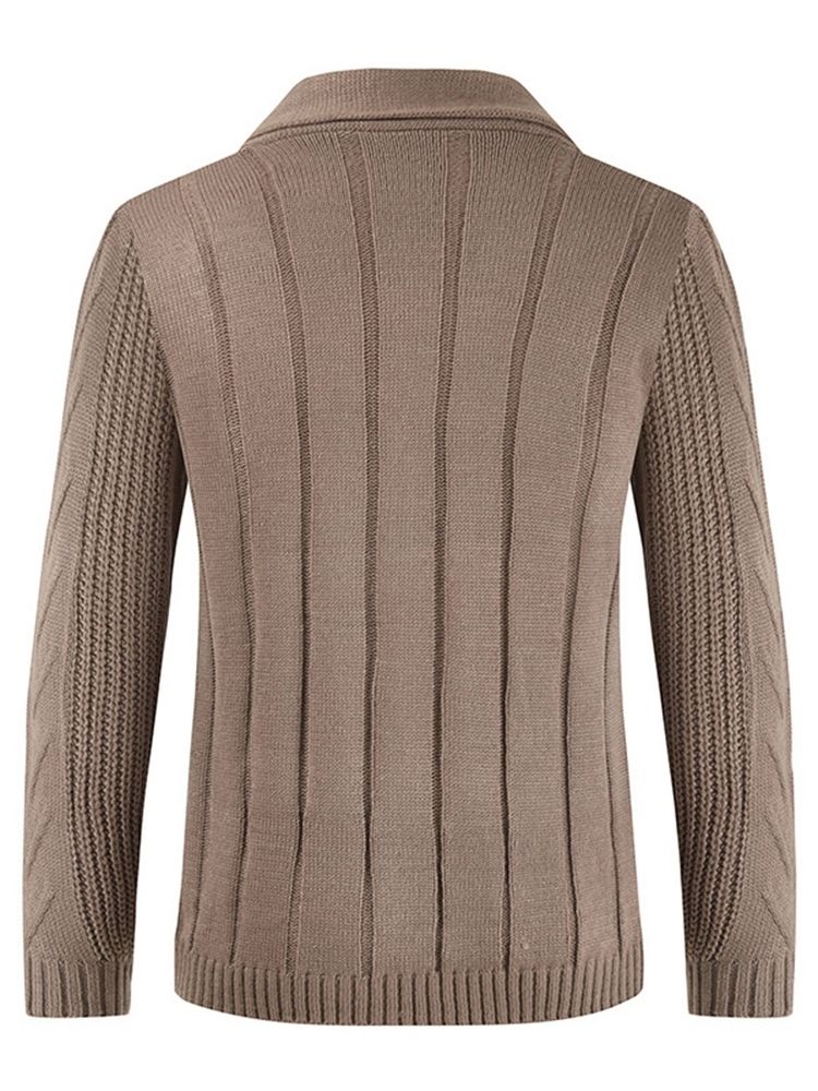 Standard Jakkeslag Plain Casual Løs Genser