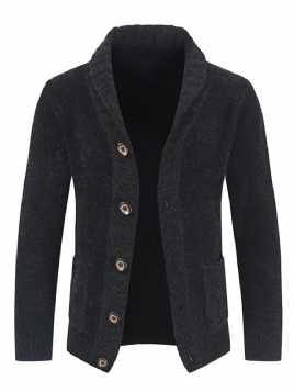 Standard Jakkeslagslomme Casual Single-Breasted Genser