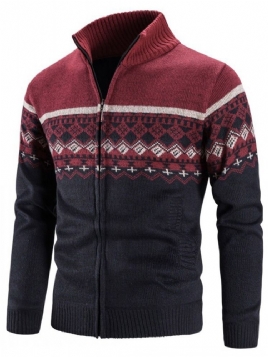 Stativ Krage Color Block Standard Casual Høstgenser