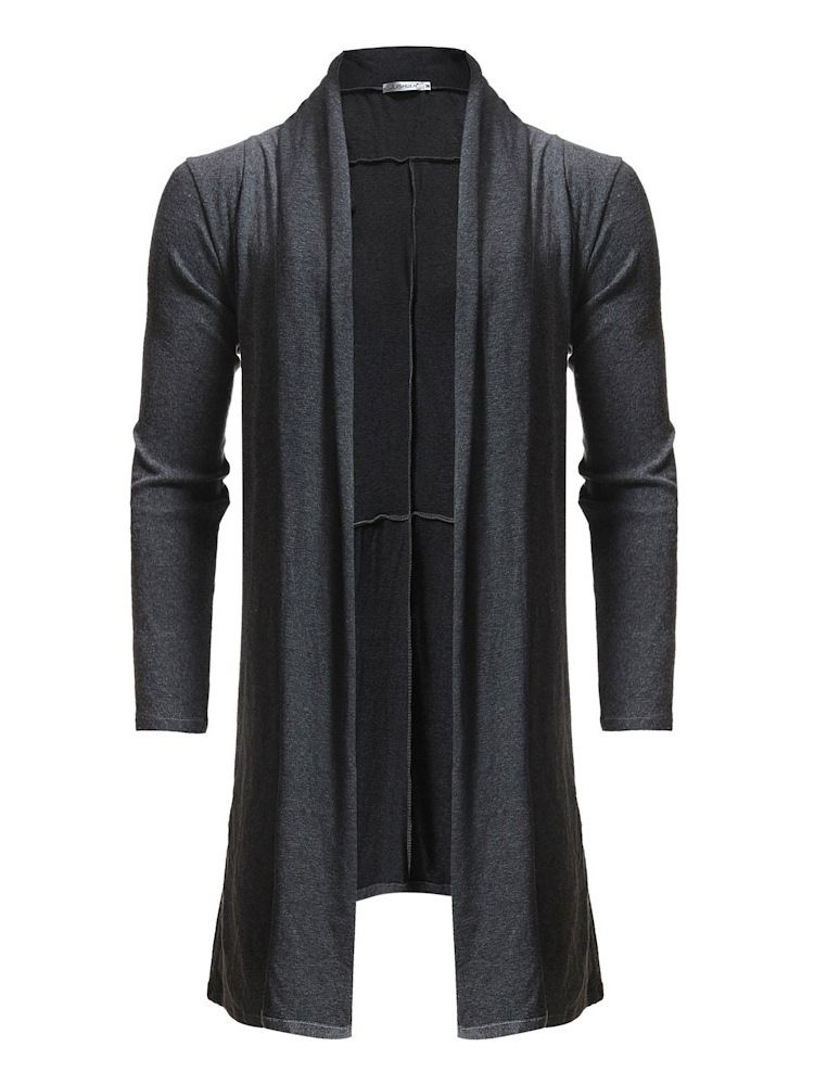 Vanlige Asymmetriske Mellomlange Gensere For Menn Casual Cardigan