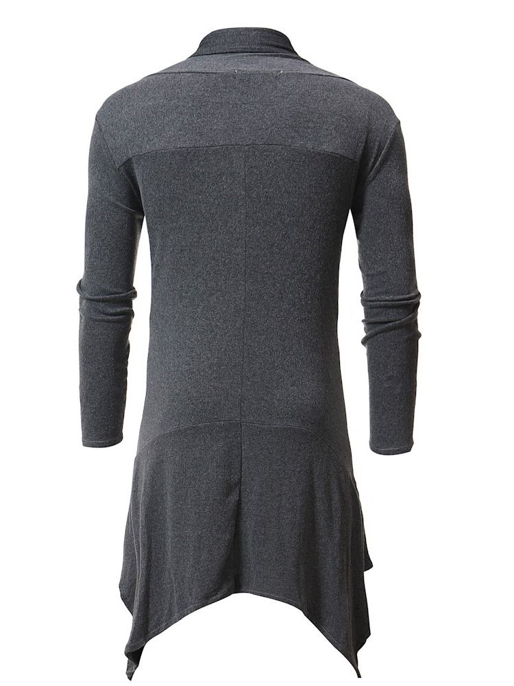 Vanlige Asymmetriske Mellomlange Gensere For Menn Casual Cardigan