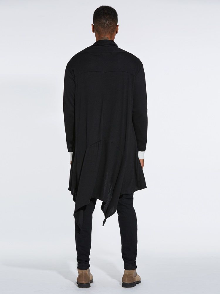 Vanlige Asymmetriske Mellomlange Gensere For Menn Casual Cardigan