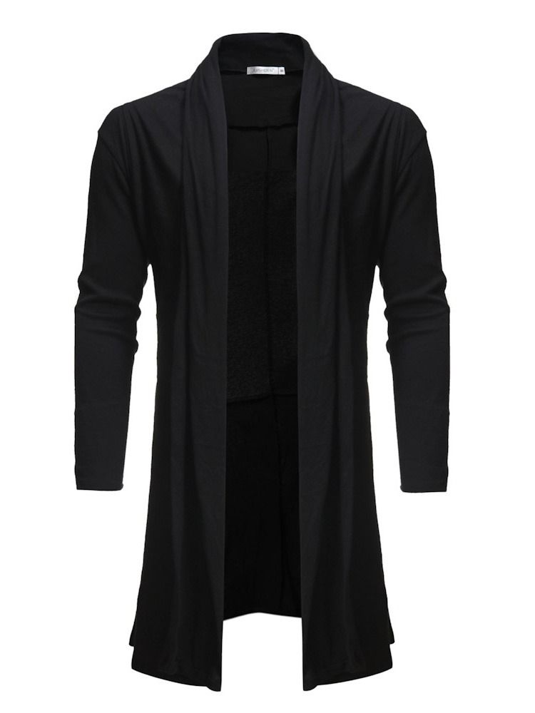 Vanlige Asymmetriske Mellomlange Gensere For Menn Casual Cardigan