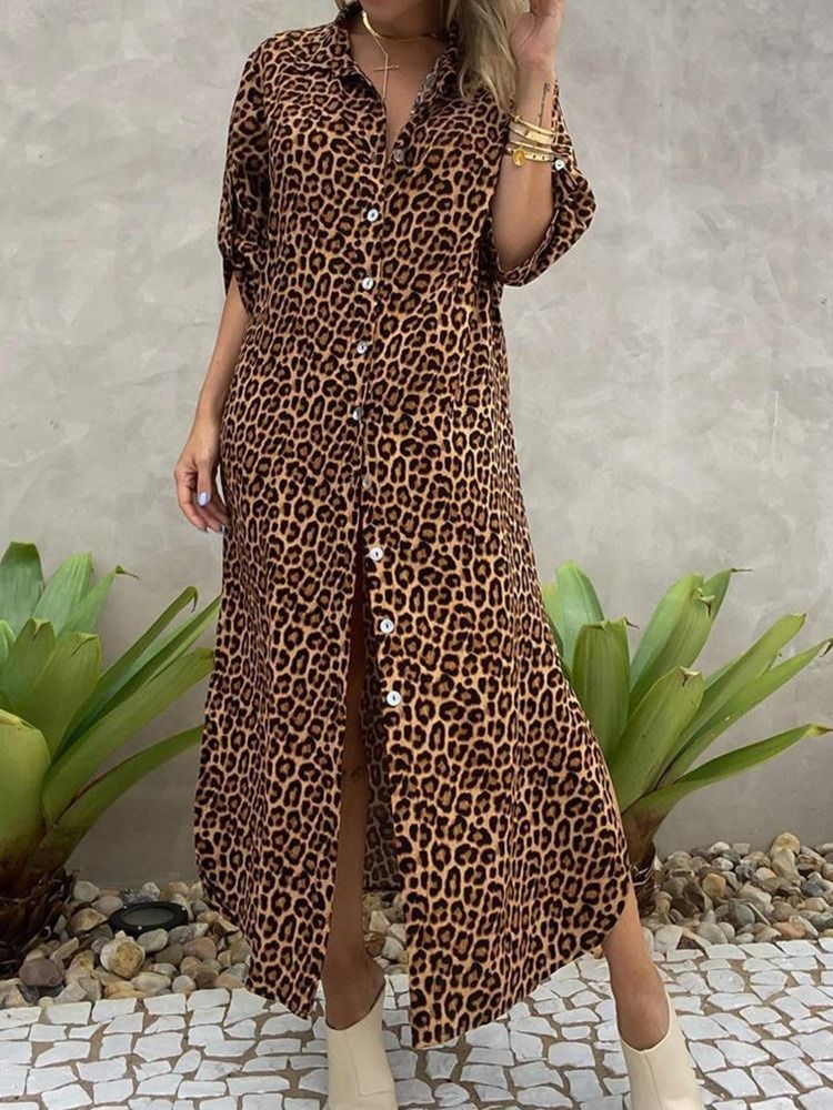 Button Lapel Gulvlang Mote Asymmetrisk Kjole