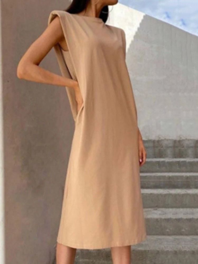 Cap Sleeve Split Mid-Calf Mid Waist Office Dame Damekjole