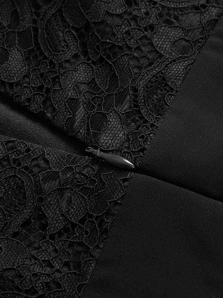 Ermeløs Patchwork Kne-Lengde Standard-Midje Kjole