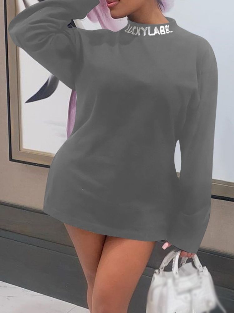 Langermet Over Kneet Stativ Krage Sexy Bodycon Kjole