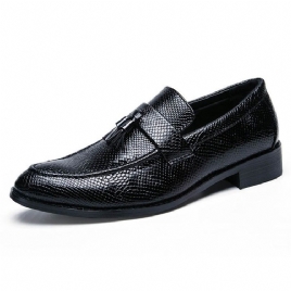 Pu Frynser Slip-On Rund Tå Menn Oxfords