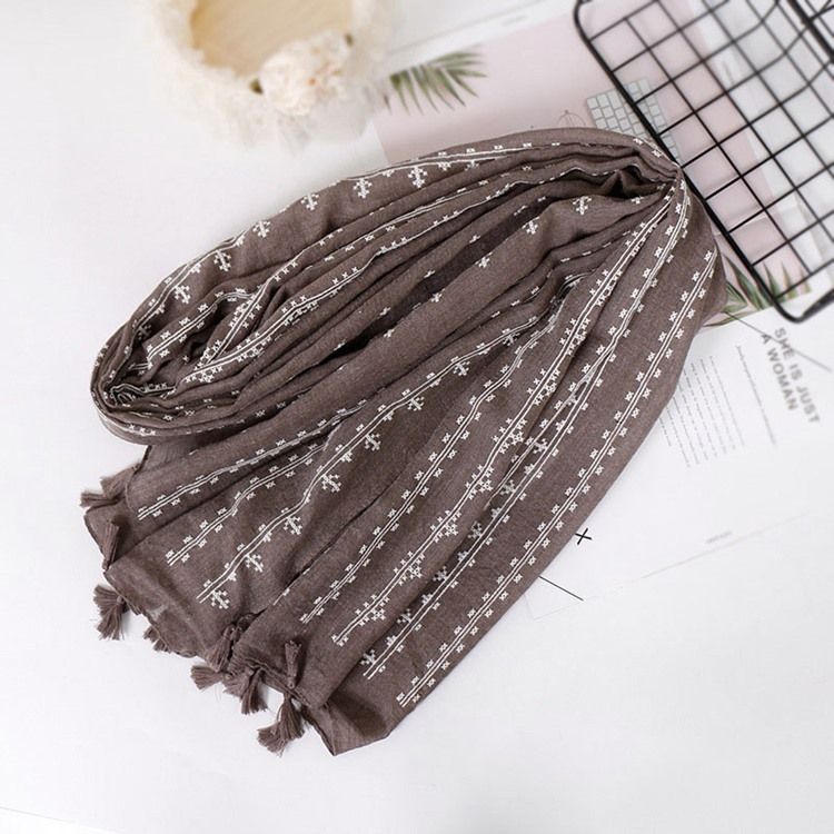 Bomull Print Stripe Dusk Skjerf