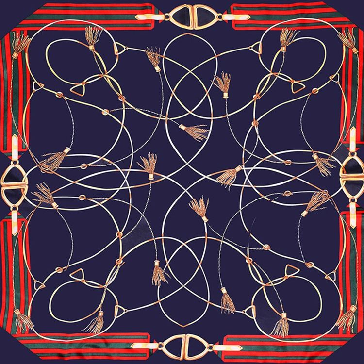 Print Vintage Geometrisk Mønster Skjerf