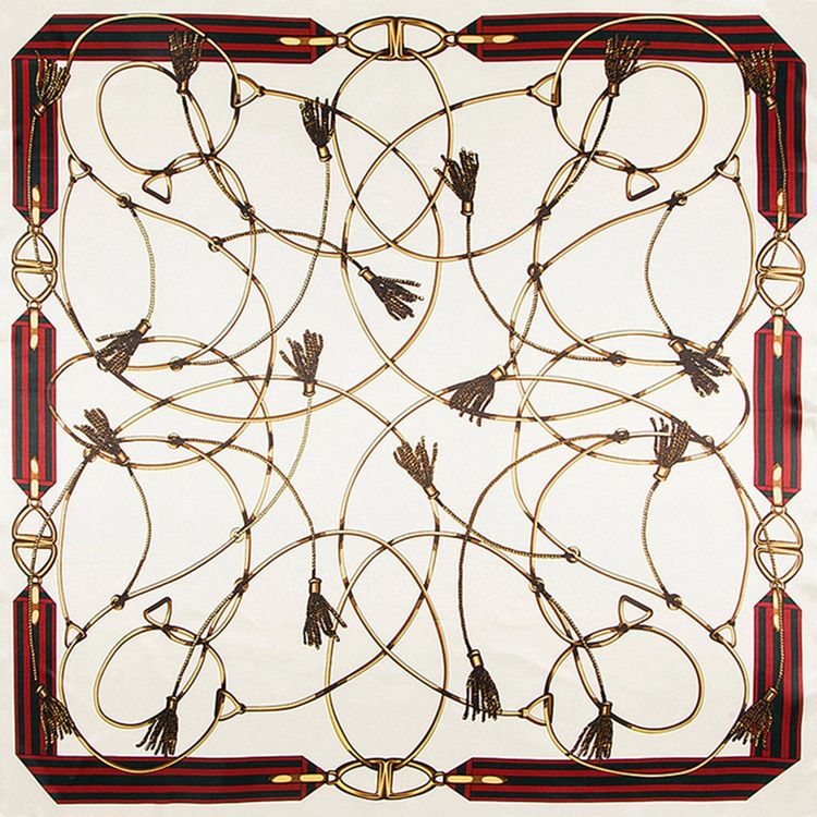 Print Vintage Geometrisk Mønster Skjerf