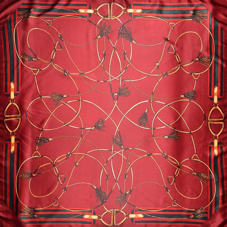 Print Vintage Geometrisk Mønster Skjerf