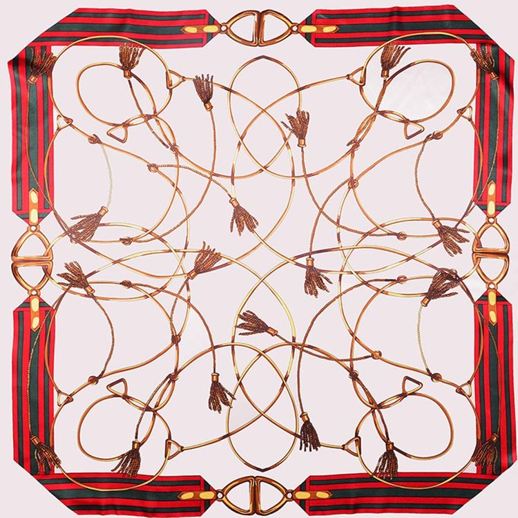 Print Vintage Geometrisk Mønster Skjerf