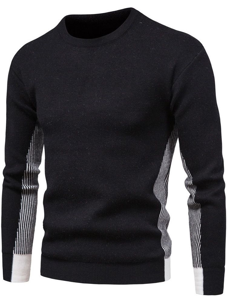 Stripe Standard Rundhals Casual Slim Genser