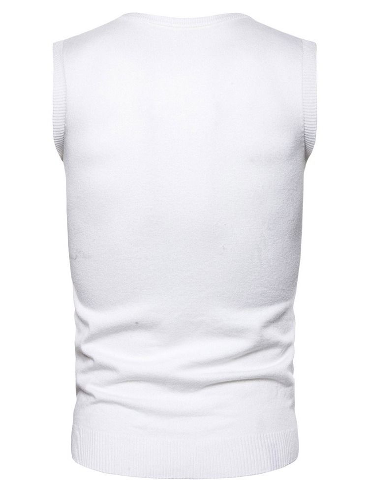 Vanlig Standard Rundhals Slim Genser For Menn