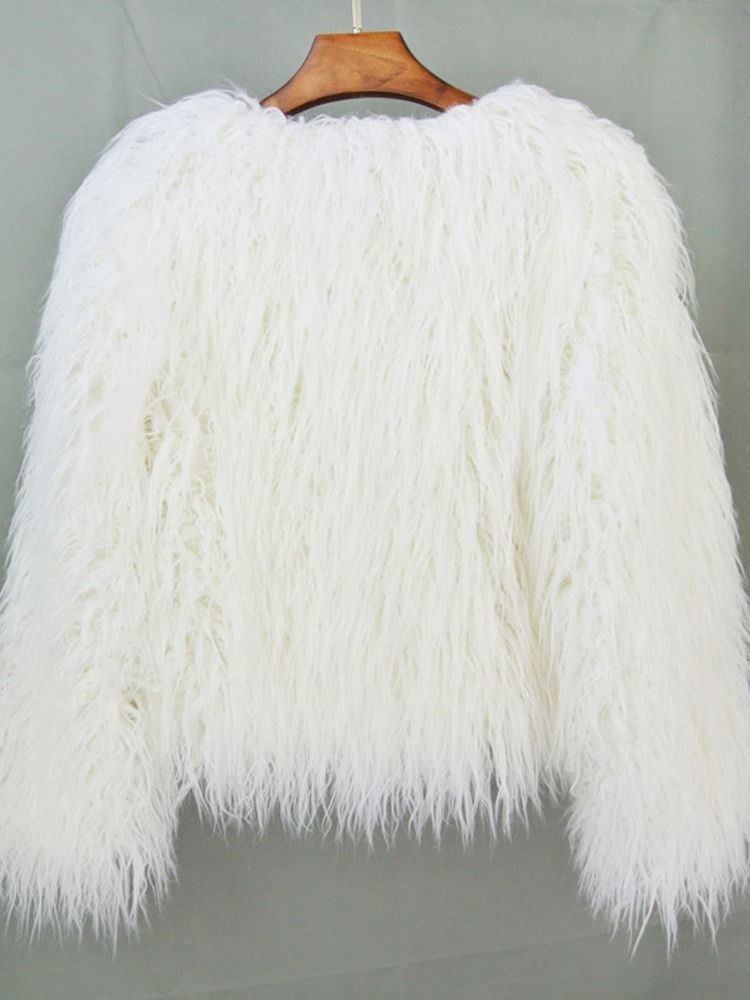 Vanlig Vanlig Standard Vinter Løs Faux Fur Overcoat