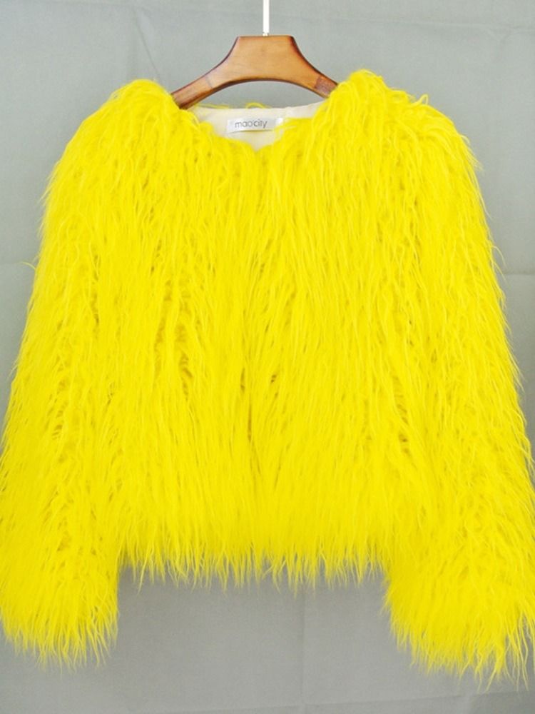 Vanlig Vanlig Standard Vinter Løs Faux Fur Overcoat