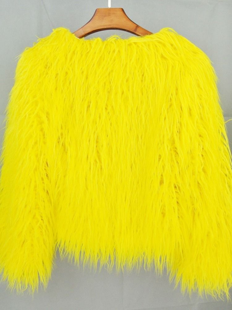 Vanlig Vanlig Standard Vinter Løs Faux Fur Overcoat