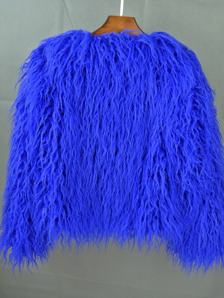 Vanlig Vanlig Standard Vinter Løs Faux Fur Overcoat