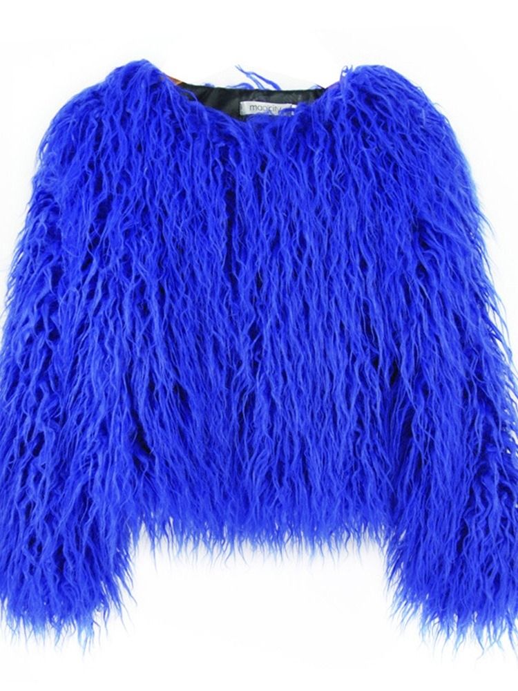 Vanlig Vanlig Standard Vinter Løs Faux Fur Overcoat