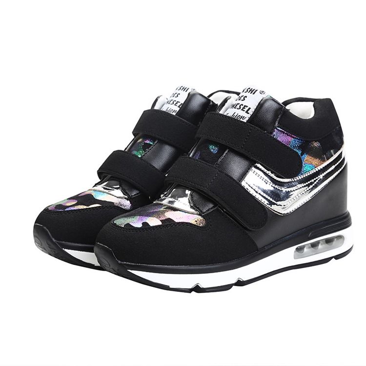 Patchwork Camouflage Platform Borrelås Damesko