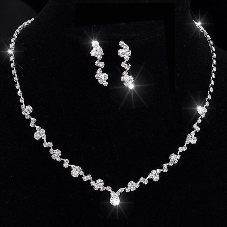 Bryllup Rhinestone Smykkesett