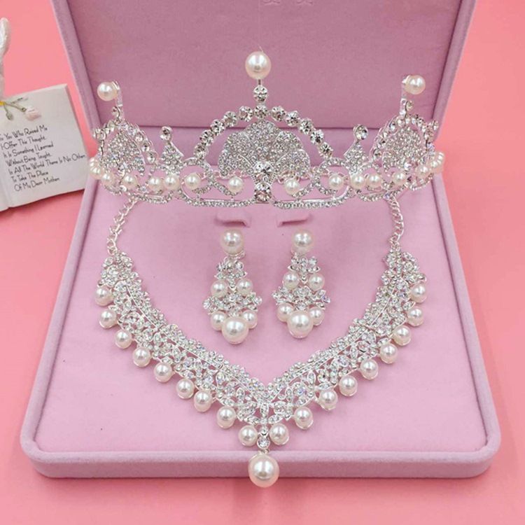 Bryllupstilbehør Rhinestone Imitert Perle Smykkesett