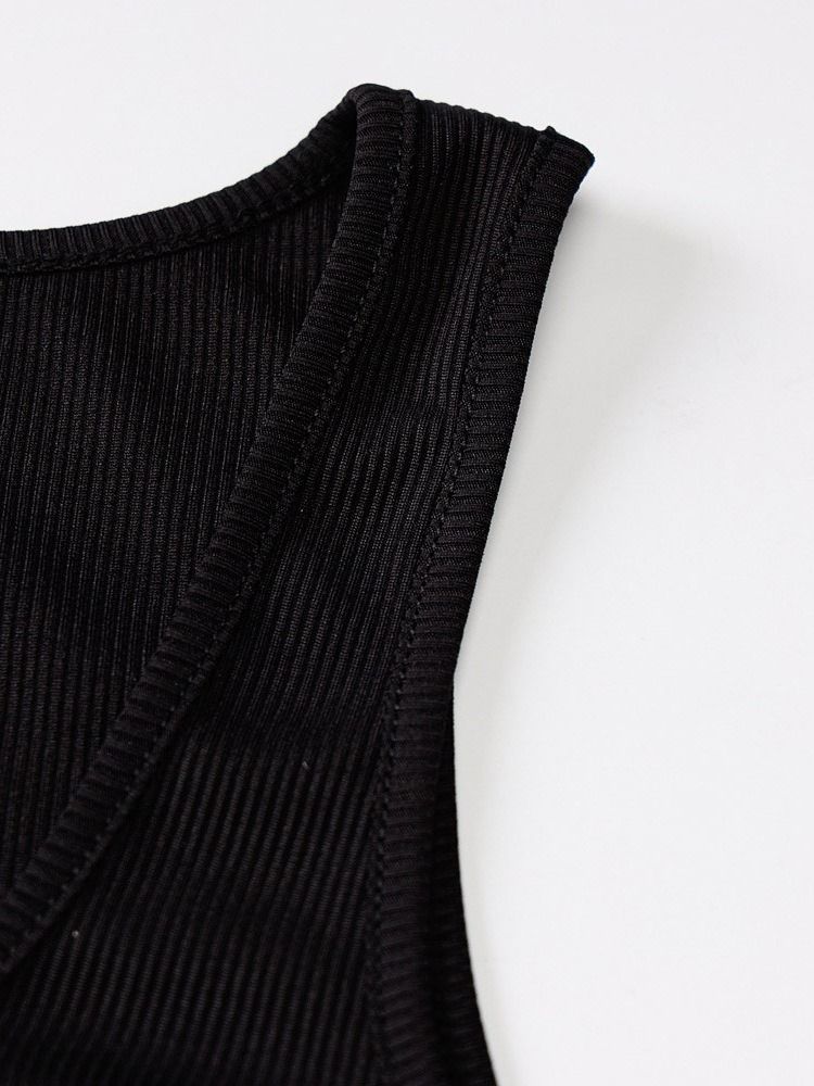 Summer Polyester Diamond Short Dame Tank Top