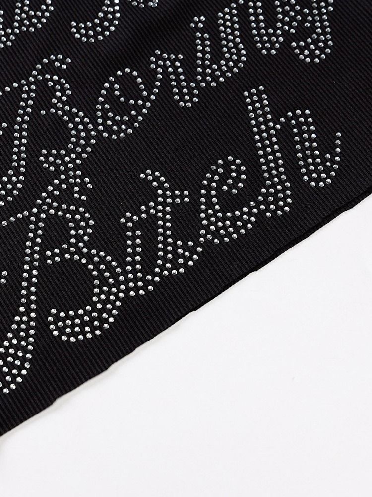 Summer Polyester Diamond Short Dame Tank Top