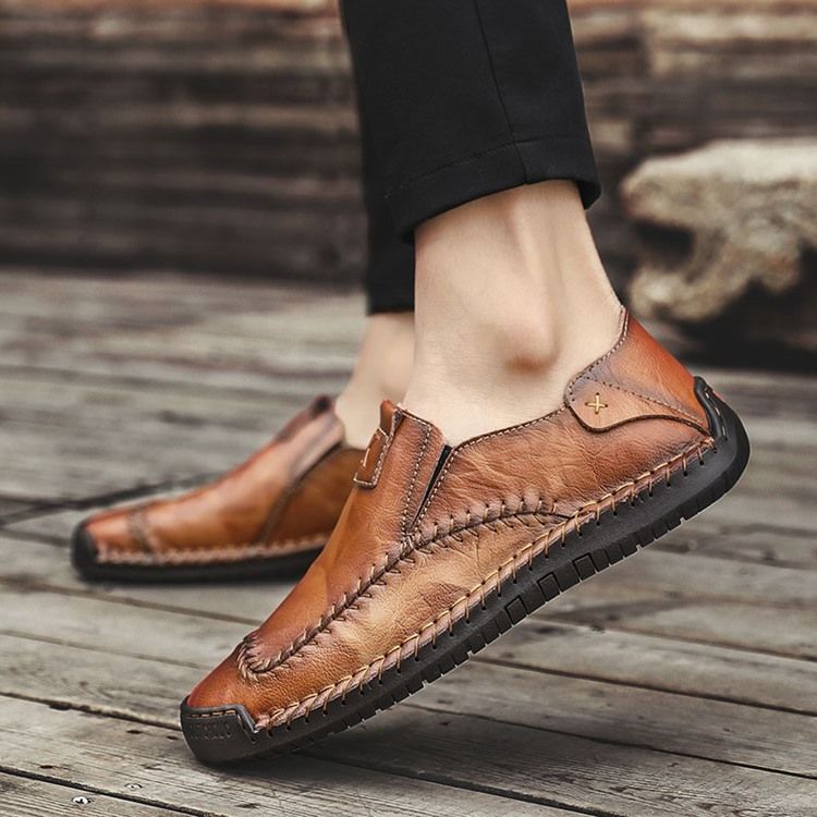 Enkle Rund Tå Menns Enkle Sko