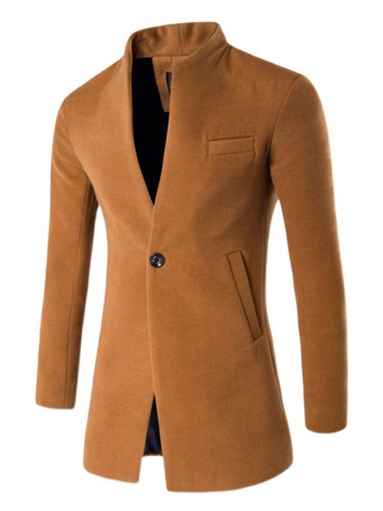 Standard Stativ Krage Vanlig Slim One Button Coat