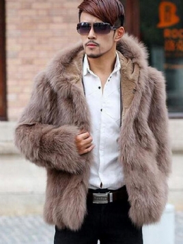Vanlig Pelshette Tykk Varm Vogue Vinterfrakk For Menn
