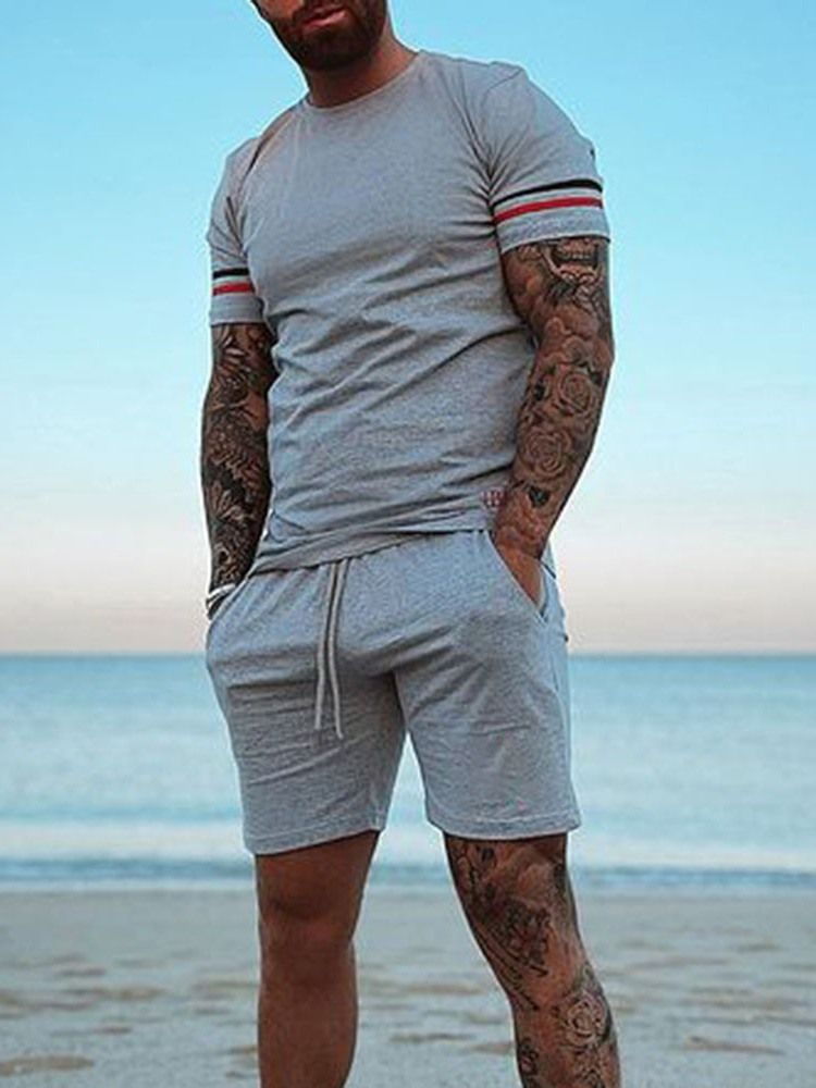 Color Block Sports T-Skjorte Herreantrekk