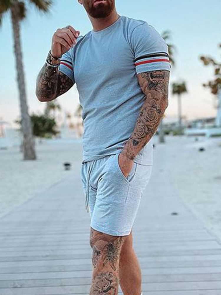 Color Block Sports T-Skjorte Herreantrekk