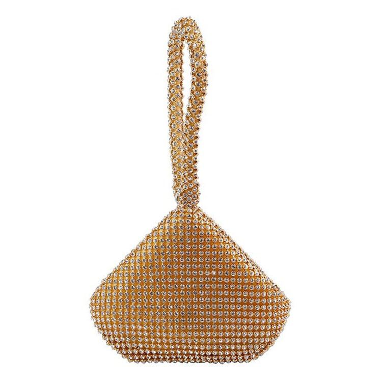 Fashion Diamond Bankett Håndvesker Satin Tote Bags