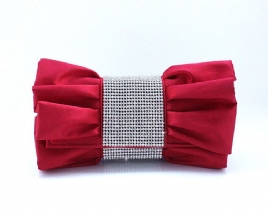 Nydelig Rød Med Rhinestones Kveldsveske Clutch