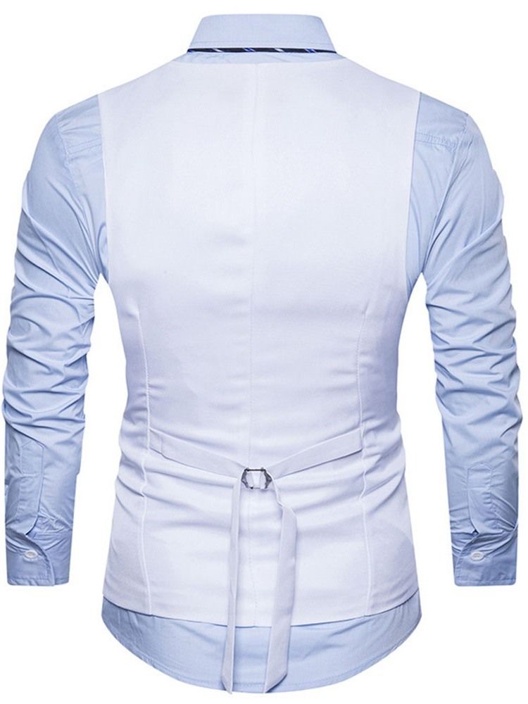 Button Single-Breasted Formell Vest For Menn