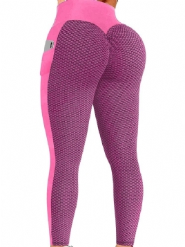 Anti-Svette Color Block Yoga Bukser I Full Lengde