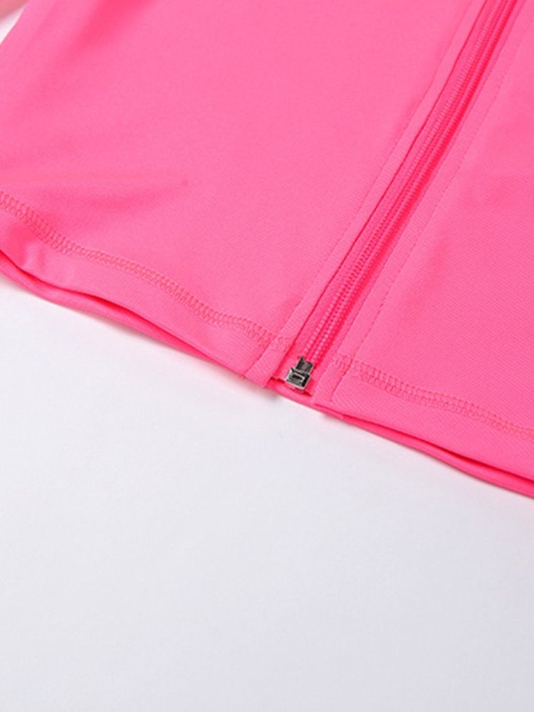 Anti-Svette Polyester Solid Glidelås Langermet Klessett