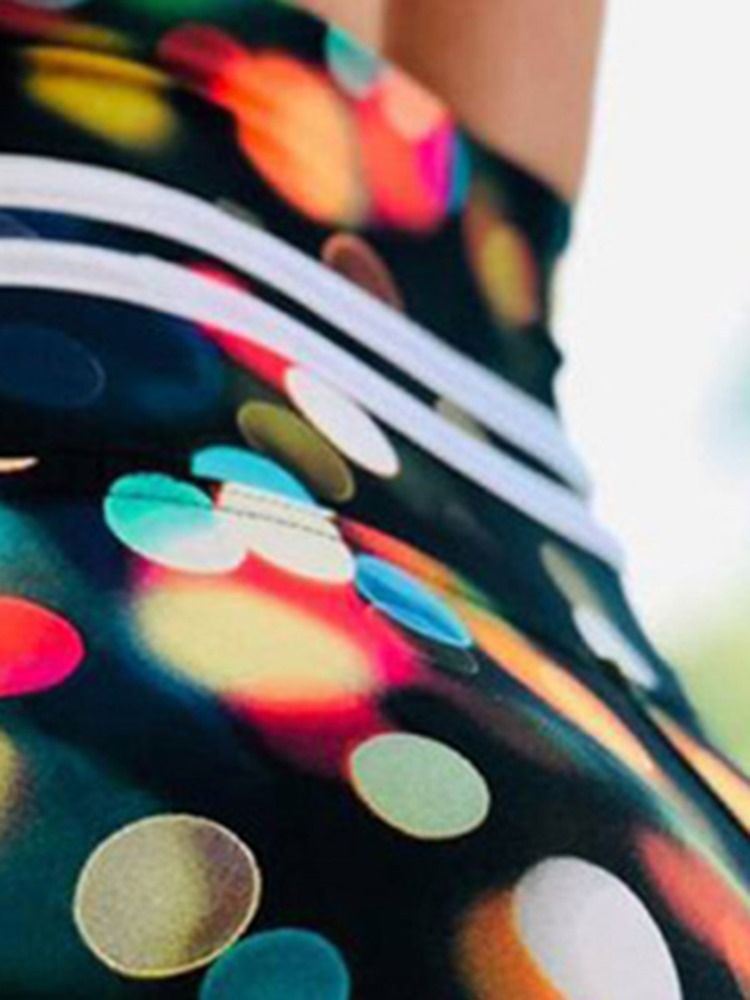 Color Block Print Gym Sports Yoga Bukser Høy Midje Tiktok Leggings