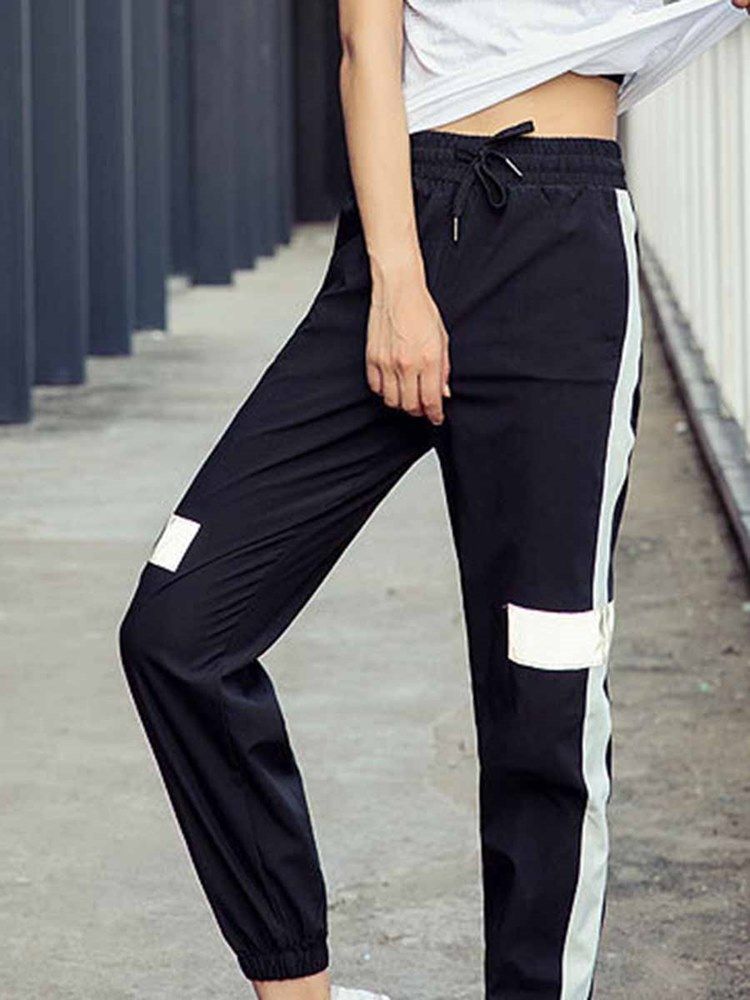 Nylon Pustende Lommer Stripe Street Dance Bukser