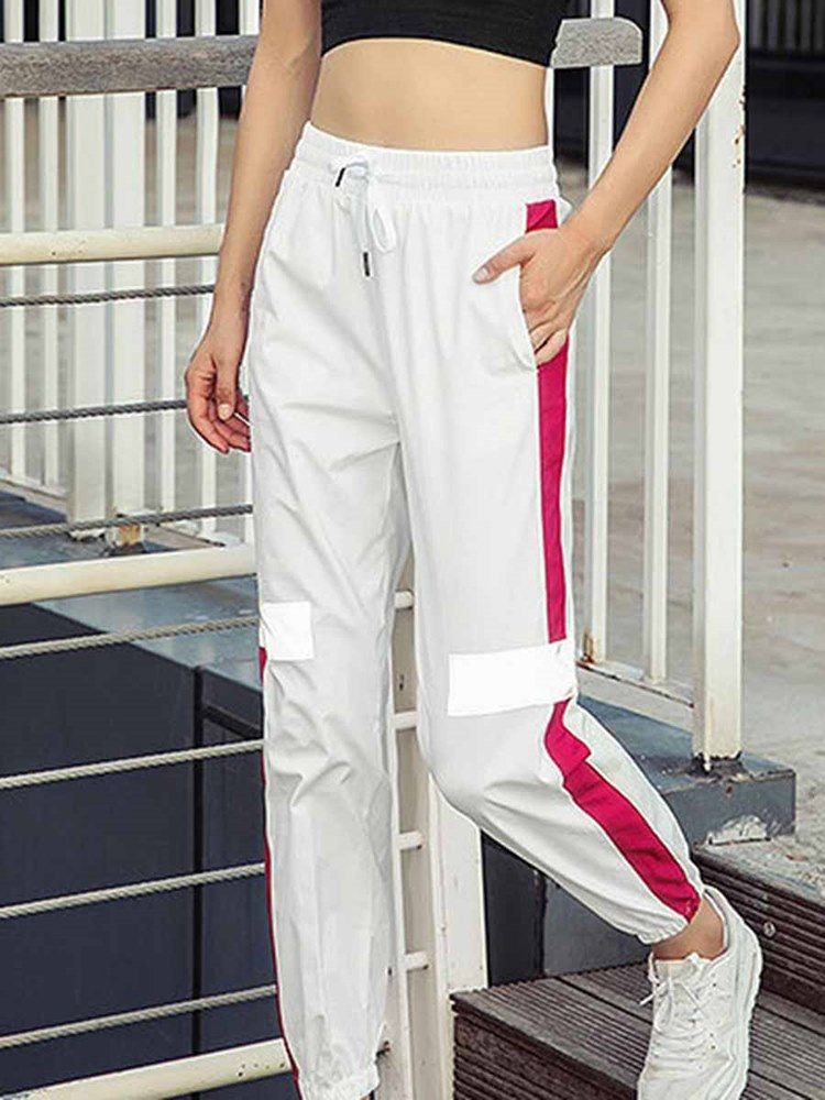 Nylon Pustende Lommer Stripe Street Dance Bukser