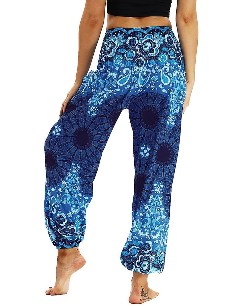 Print Løs Elastisk Midje Sport Yoga Bukser