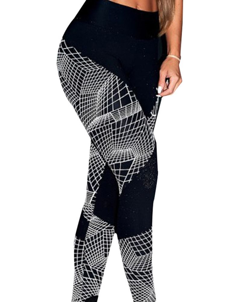 Pustende Geometriske Push Up Gym Sport Leggings Yogabukser Høy Midje Tiktok Leggings