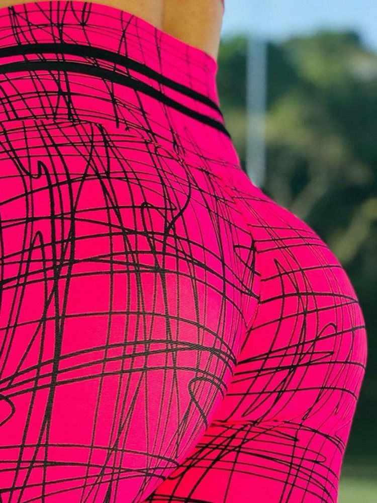Skriv Ut Geometrisk Push Up Gym Sport Yoga Bukser Tiktok Leggings Med Høy Midje