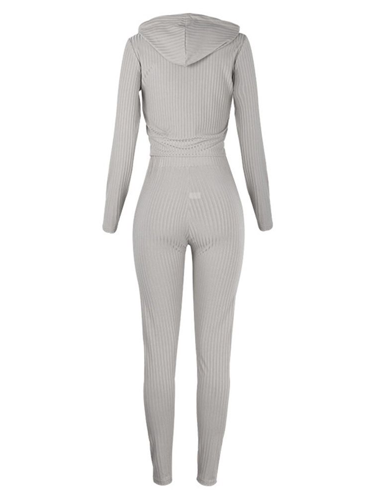 Solid Anti-Svette Polyester Med Hette Langermet Basketball Klessett