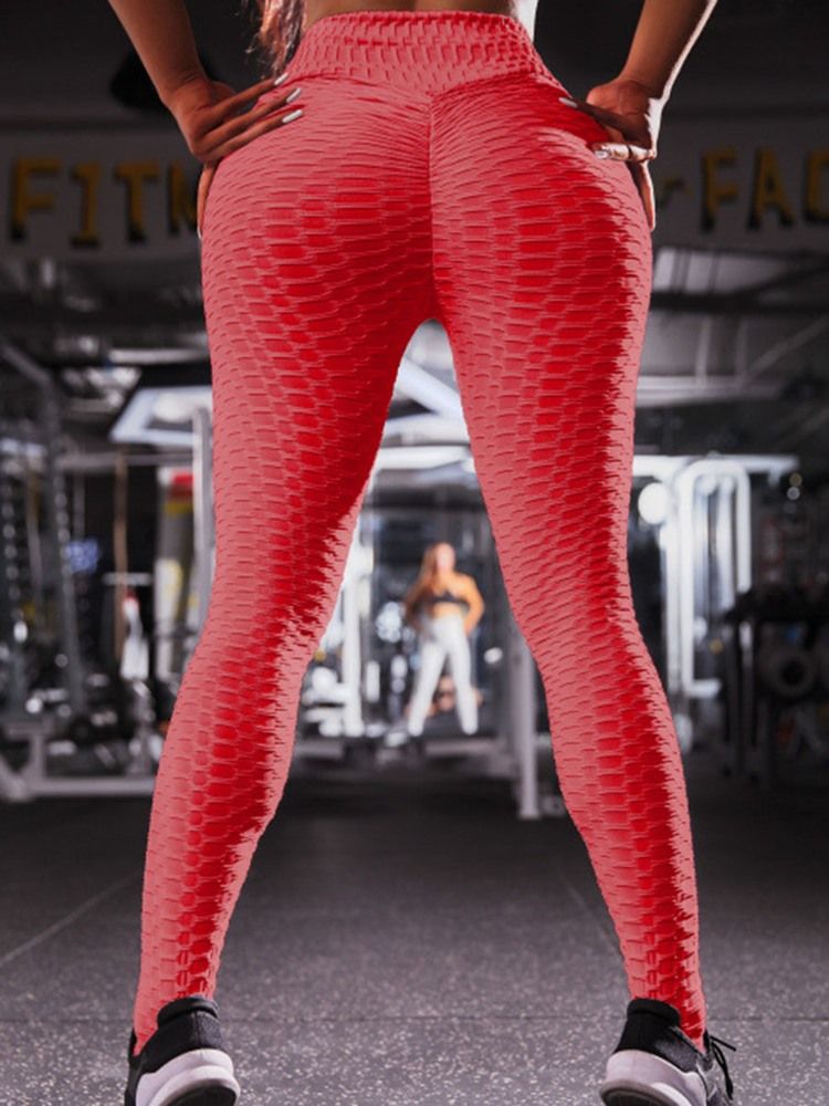 Solide Quick Dry Løpebukser Yogabukser Tiktok Leggings Med Høy Midje